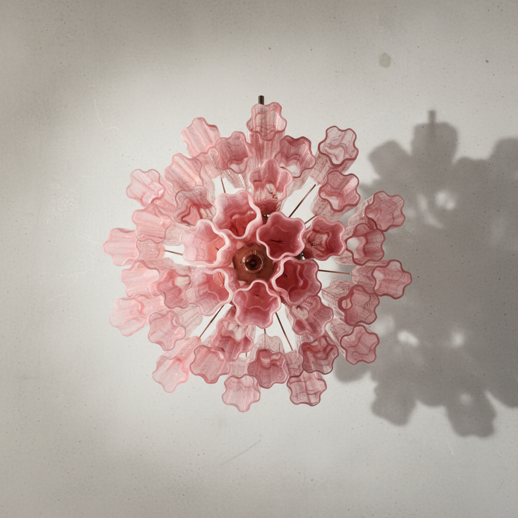 Murano Chandelier – 36 Tubes | Alabaster Pink