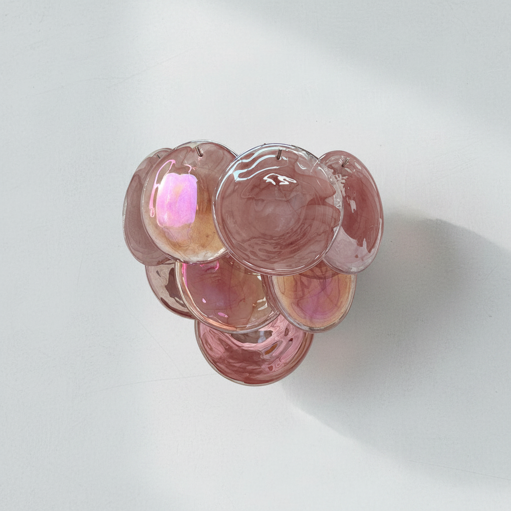 Murelli Glass Wall Sconce – 10 Alabaster Pink Disks