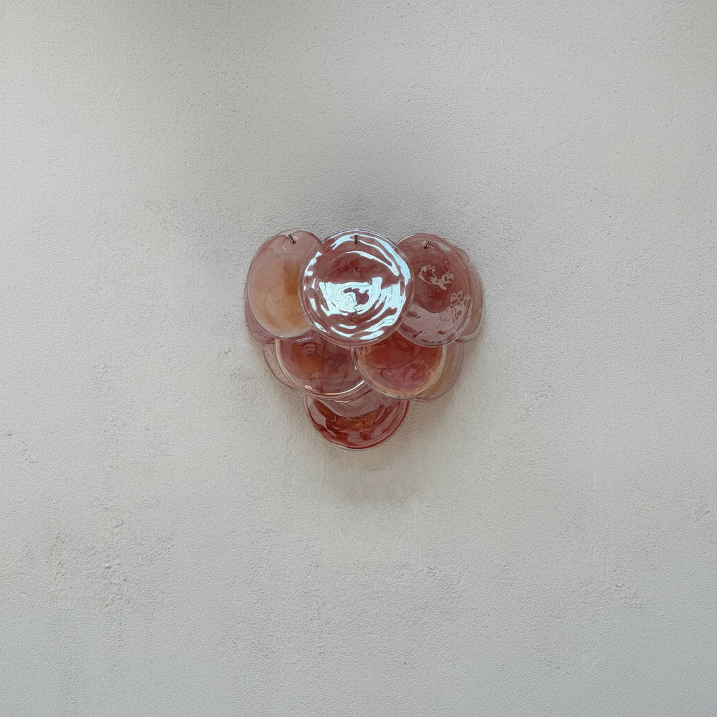 Murelli Glass Wall Sconce – 10 Alabaster Pink Disks