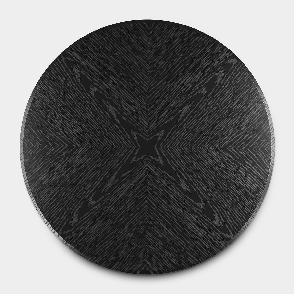 Round Pedestal Dining Table — Black Oak