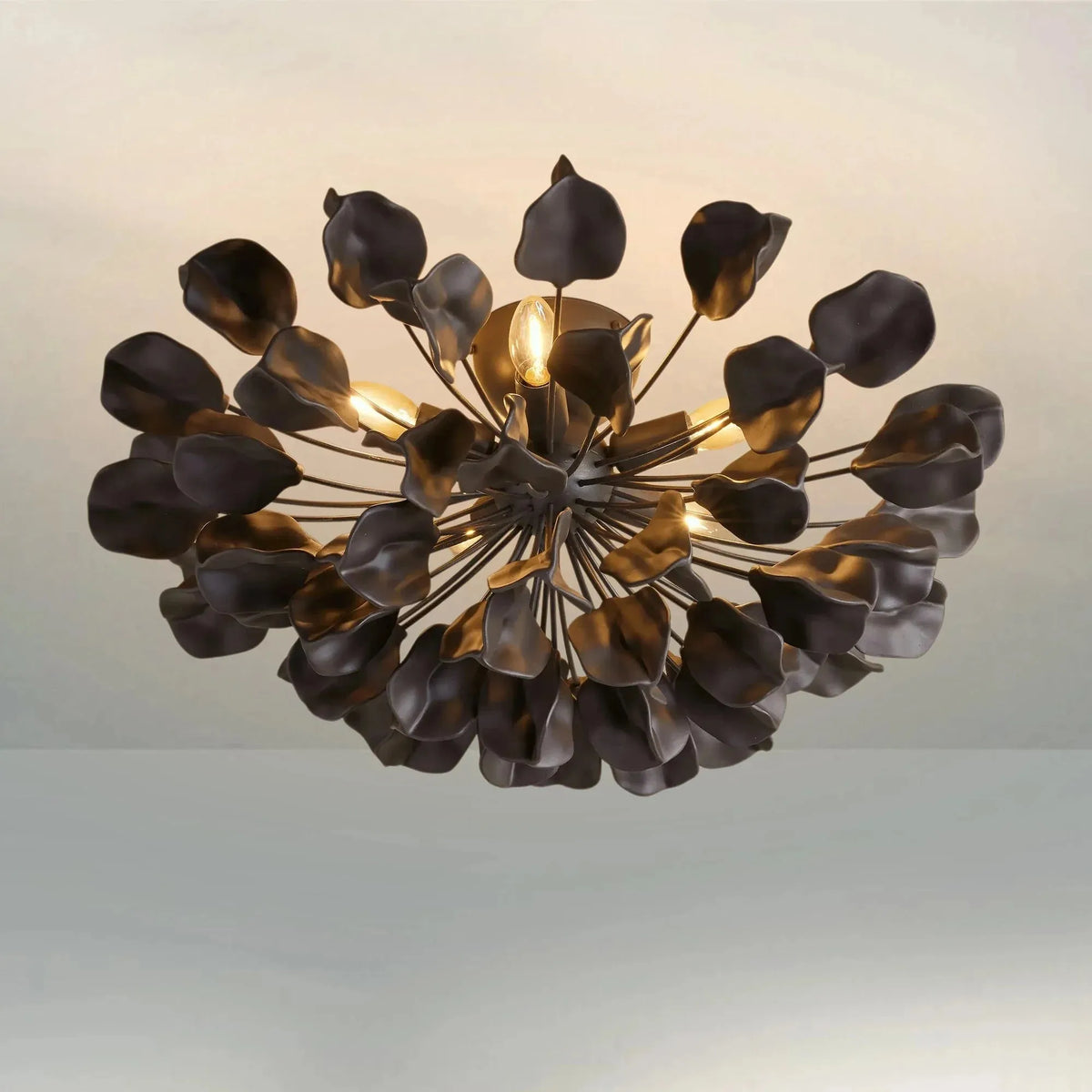 Lunaria Ceramic Leaves Flush Mount – 24″
