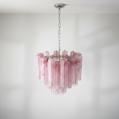 Murelli Tronchi Chandelier – 36 Alabaster Pink Glass Tubes