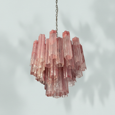 Murelli Tronchi Chandelier – 36 Alabaster Pink Glass Tubes