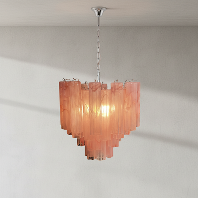 Murelli Tronchi Chandelier – 36 Alabaster Pink Glass Tubes