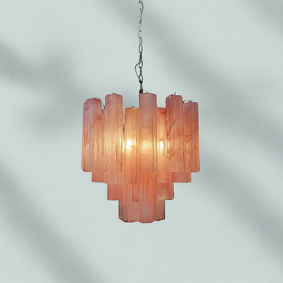 Murelli Tronchi Chandelier – 36 Alabaster Pink Glass Tubes
