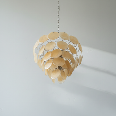 Murano Chandelier – 57 Gold Alabaster Glass Disks