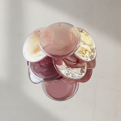Murelli Glass Wall Sconce – 10 Alabaster Pink Disks