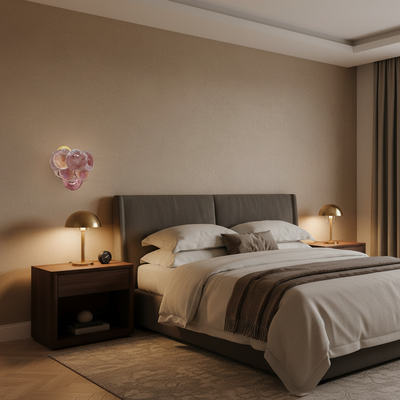 Murelli Glass Wall Sconce – 10 Alabaster Pink Disks