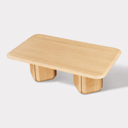 Dual Pedestal Oak Coffee Table