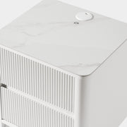 Fluted 2-Drawer Nightstand with Charging Port — White