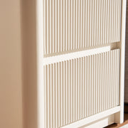 Fluted 2-Drawer Nightstand with Charging Port — White