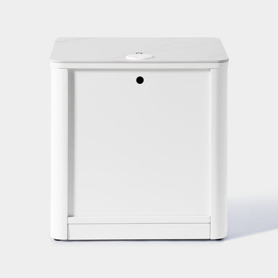 Fluted 2-Drawer Nightstand with Charging Port — White