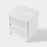 Fluted 2-Drawer Nightstand with Charging Port — White