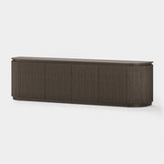 Fluted 4-Door Media Console — Dark Oak