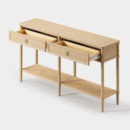 French Oak Turned-Leg Console Table
