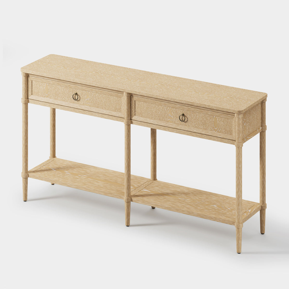 French Oak Turned-Leg Console Table