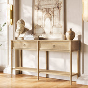 French Oak Turned-Leg Console Table