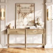 French Oak Turned-Leg Console Table