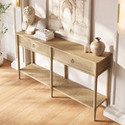 French Oak Turned-Leg Console Table