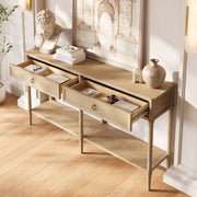 French Oak Turned-Leg Console Table