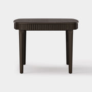 Oval Fluted Dining Table with Glass Top — Dark Espresso