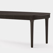 Oval Fluted Dining Table with Glass Top — Dark Espresso