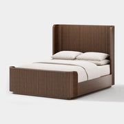 Reeded Postmodern Bed Frame — Cinder Oak