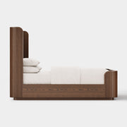 Reeded Postmodern Bed Frame — Cinder Oak