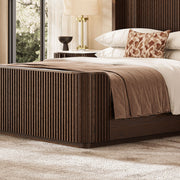 Reeded Postmodern Bed Frame — Cinder Oak