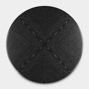 Round Pedestal Dining Table — Black Oak