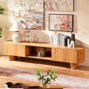 Solid Oak Media Console with Drawers