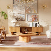 Solid Oak Media Console with Drawers