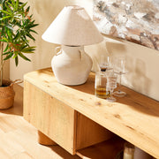 Solid Oak Media Console with Drawers