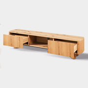 Solid Oak Media Console with Drawers