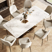 U-Base Stone & Brass Dining Table