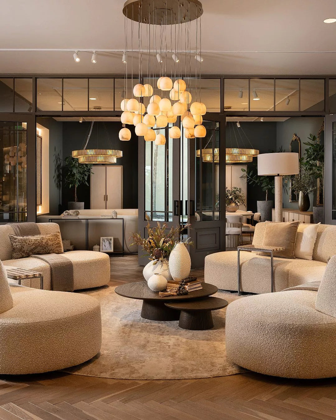 Arica Natural Alabaster Stone Chandelier