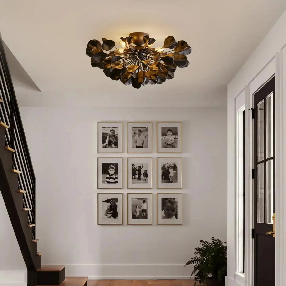 Lunaria Ceramic Leaves Flush Mount – 24″