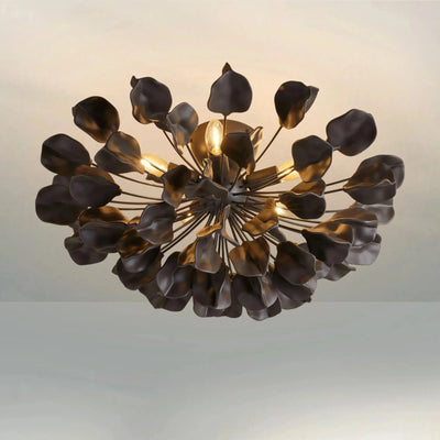 Lunaria Ceramic Leaves Flush Mount – 24″