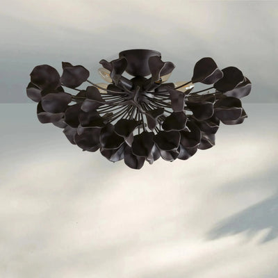 Lunaria Ceramic Leaves Flush Mount – 24″